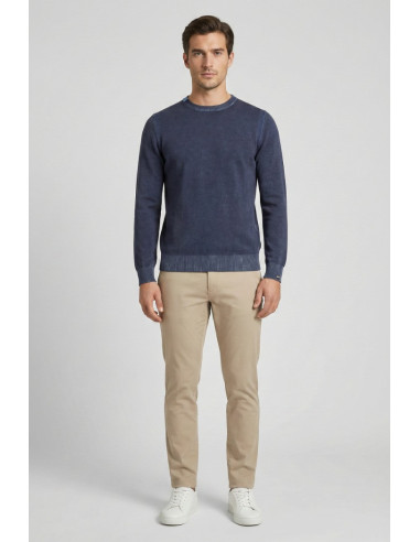 Markup maglia girocollo in cotone con inserti MK1900041 [ef61257e]