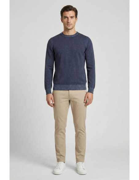 Markup maglia girocollo in cotone con inserti MK1900041 [ef61257e]