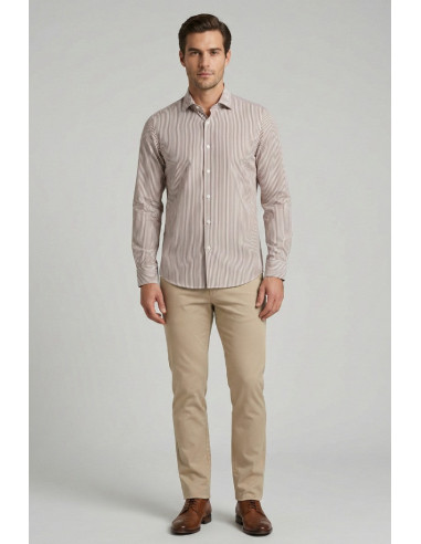 Markup camicia rigata in cotone con collo italiano MK1930016 [9795147a]