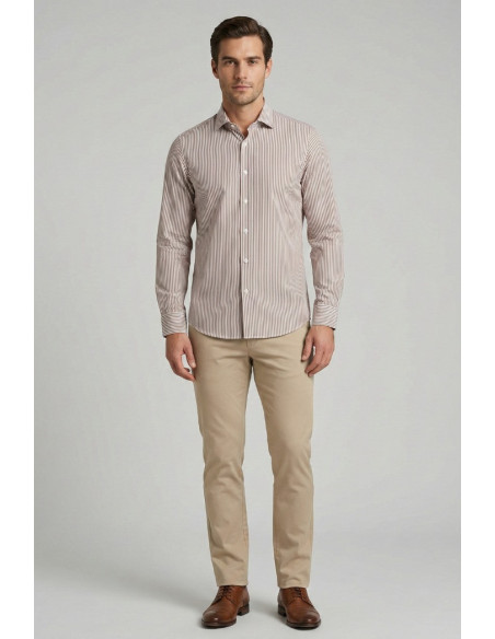Markup camicia rigata in cotone con collo italiano MK1930016 [9795147a]