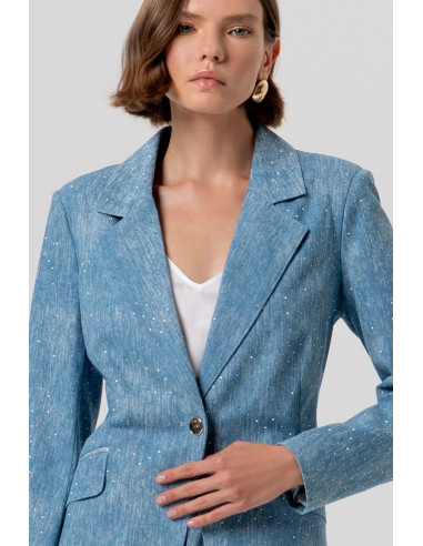 Fracomina blazer regular monopetto con strass fr26sj2007d47301 [7d719825]