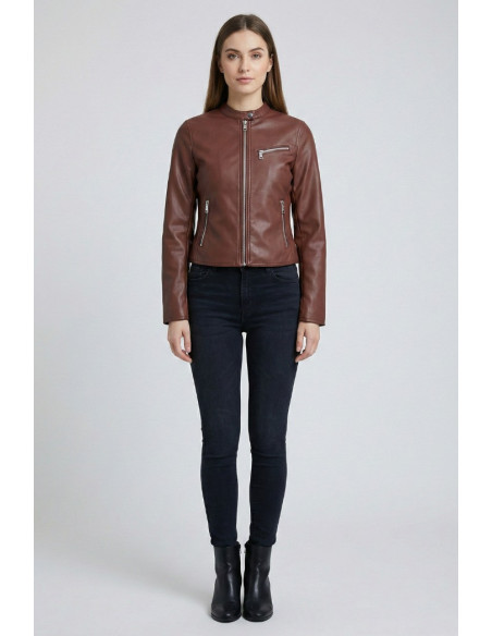 Markup giubbotto biker effetto pelle MW1640007 [dd094794]