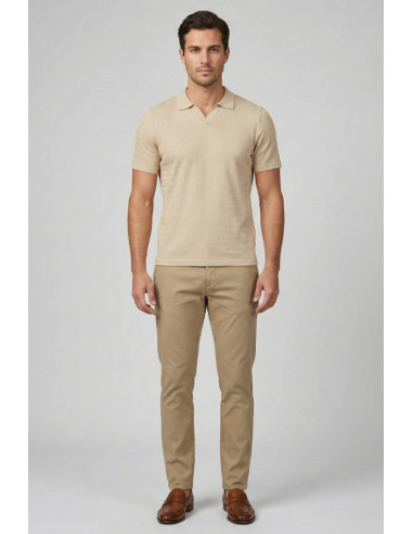 Markup polo derby in tessuto texturizzato MK1910080 [89fda57f]