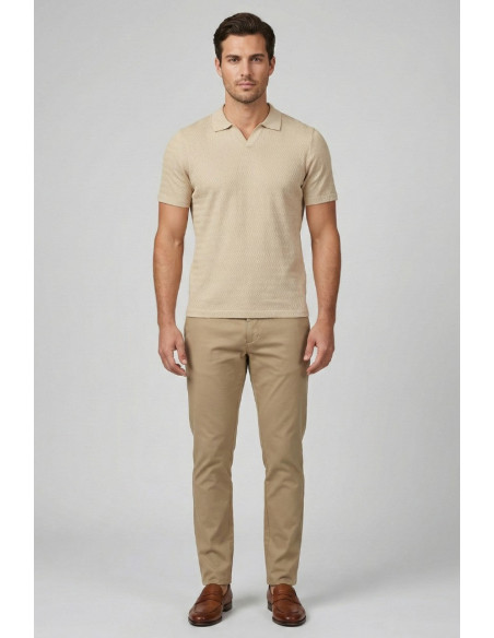 Markup polo derby in tessuto texturizzato MK1910080 [89fda57f]