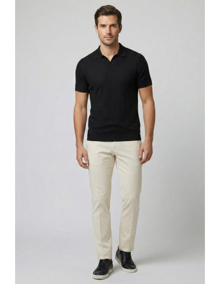Markup polo derby in tessuto texturizzato MK1910080 [8629bafa]