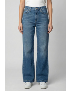 Roy Roger's jeans Marta flare in denim di cotone e lino rnd091d6823141 [67c7fb89]