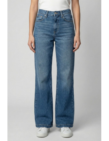 Roy Roger's jeans Marta flare in denim di cotone e lino rnd091d6823141 [67c7fb89]