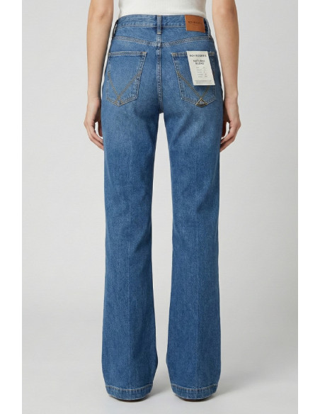 Roy Roger's jeans Marta flare in denim di cotone e lino rnd091d6823141 [bee1b884]
