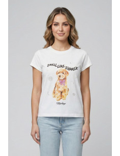 Markup t-shirt in cotone con stampa e strass MW1610023 [26cc7503]