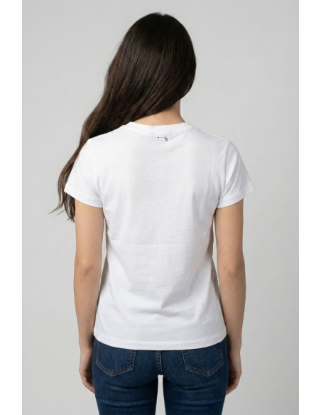 Markup t-shirt in cotone con stampa e strass MW1610023 [ffea360e]