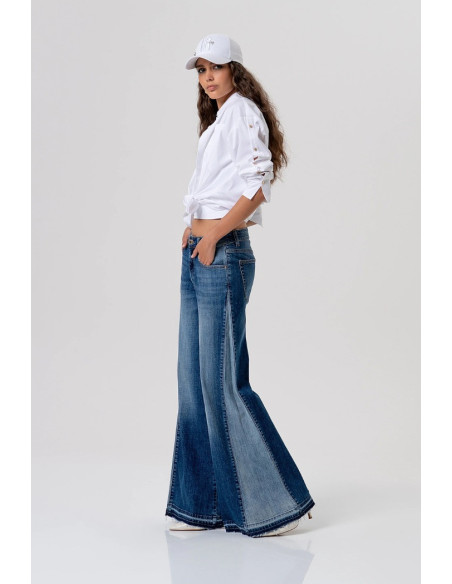 Fracomina jeans flare in denim con lavaggio medio fp26sv3011d401w7 [b84b9d9c]