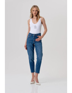 Fracomina jeans carrot mom fit in denim con lavaggio medio fp26svd005d45093 [bb0280ca]