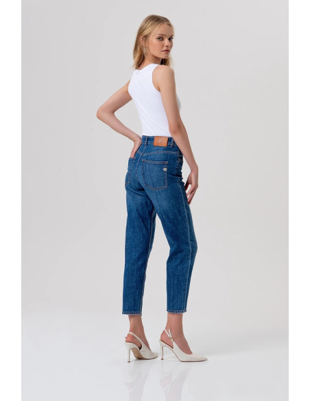 Fracomina jeans carrot mom fit in denim con lavaggio medio fp26svd005d45093 [d53902c3]