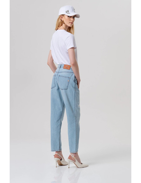 Fracomina jeans carrot mom fit in denim con lavaggio chiaro fp26svd005d47103 [ad342ad8]