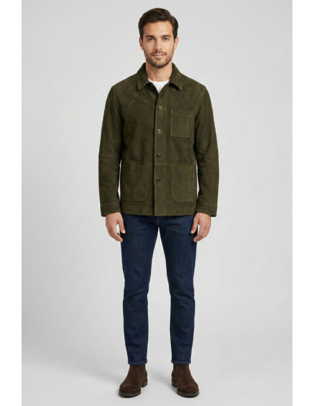 Roy Roger's giacca work in suede washed rru90341cs483223 [3ed9748e]
