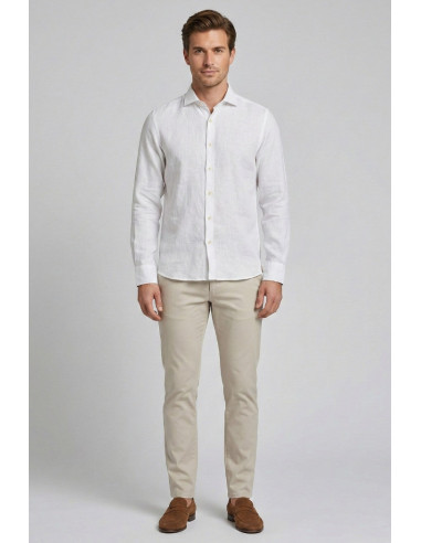 Markup camicia colletto francese in lino MK13003 [cd30759e]