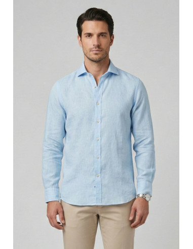Markup camicia colletto francese in lino MK13003 [30473d42]