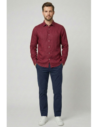 Markup camicia colletto francese in lino MK13003 [93af57c7]