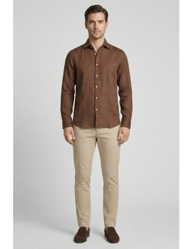 Markup camicia colletto francese in lino MK13003 [9432d875]