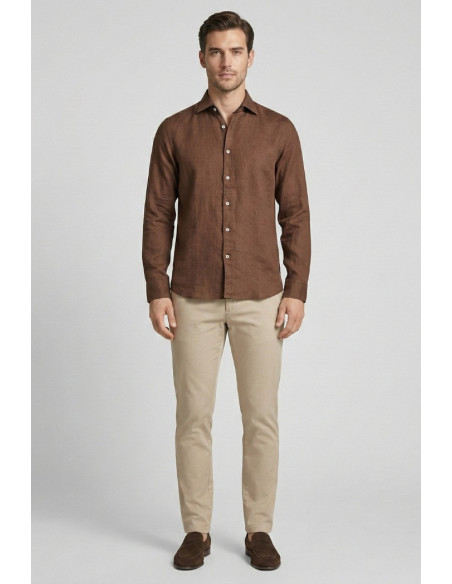 Markup camicia colletto francese in lino MK13003 [9432d875]