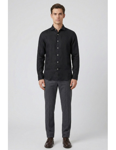 Markup camicia colletto francese in lino MK13003 [e632cd12]