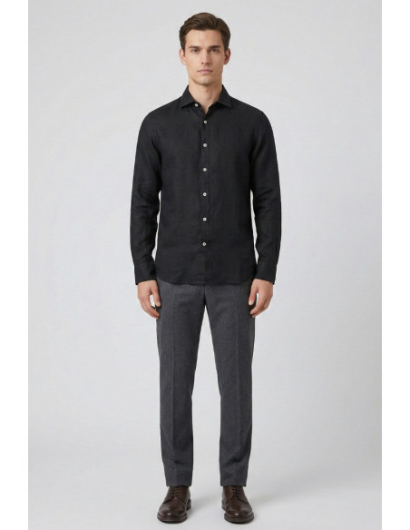 Markup camicia colletto francese in lino MK13003 [e632cd12]