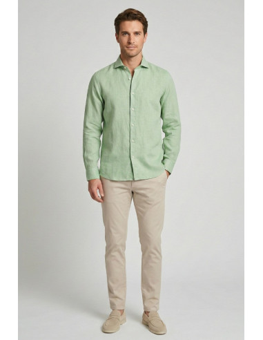 Markup camicia colletto francese in lino MK13003 [3deb1ca0]