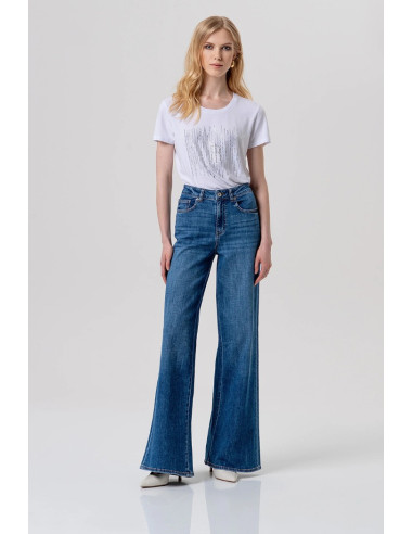 Fracomina jeans flare in denim con lavaggio medio fp26sv3015d45093 [da5e5037]