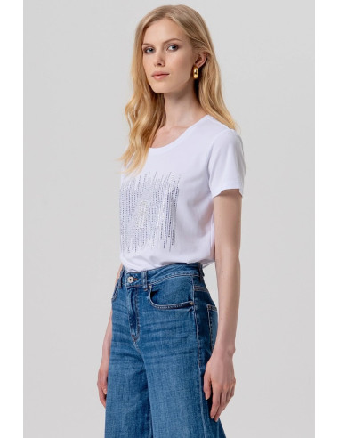 Fracomina jeans flare in denim con lavaggio medio fp26sv3015d45093 [0378133a]