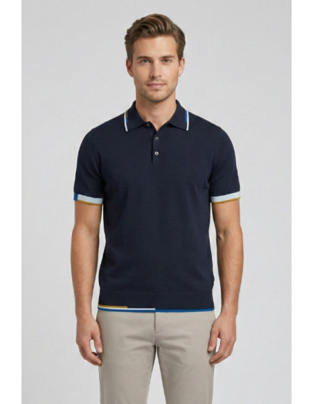 Markup polo in cotone con inserti a contrasto MK1900040 [42f80e90]