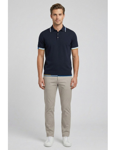 Markup polo in cotone con inserti a contrasto MK1900040 [2cc38c99]