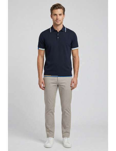 Markup polo in cotone con inserti a contrasto MK1900040 [2cc38c99]
