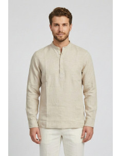Markup camicia serafino in lino con colletto alla coreana MK13008 [52080650]
