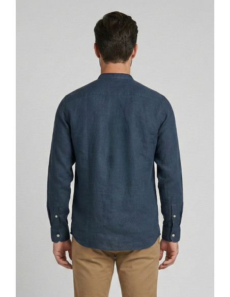 Markup camicia serafino in lino con colletto alla coreana MK13008 [34e65852]