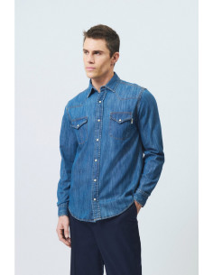Roy Roger's camicia Martin Cobalt Stone rru400cg343161 [a6fd8a29]