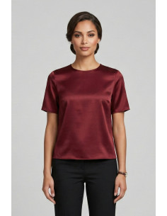 Markup blusa girocollo in raso MW11009 [c43df631]