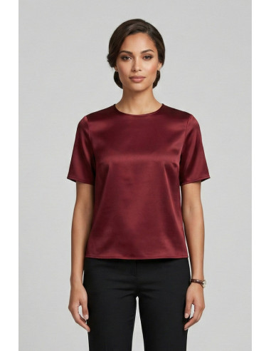 Markup blusa girocollo in raso MW11009 [c43df631]