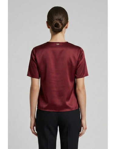 Markup blusa girocollo in raso MW11009 [1d1bb53c]