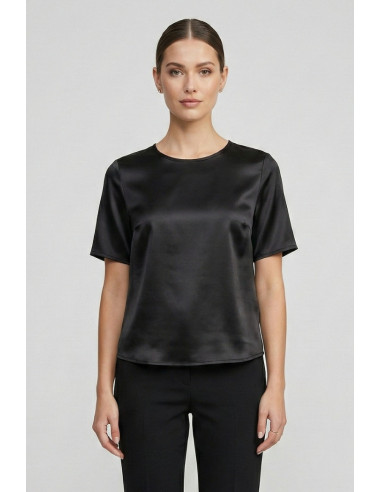 Markup blusa girocollo in raso MW11009 [fdd49db9]
