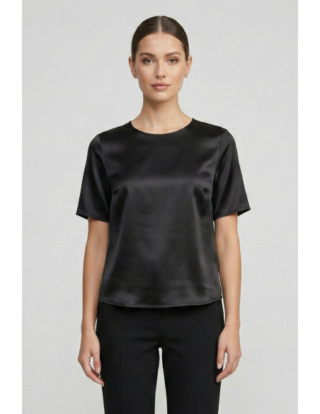 Markup blusa girocollo in raso MW11009 [fdd49db9]
