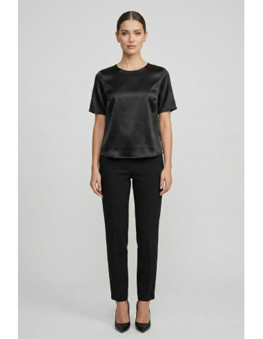 Markup blusa girocollo in raso MW11009 [93ef1fb0]