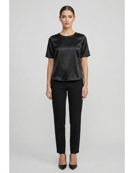 Markup blusa girocollo in raso MW11009 [93ef1fb0]
