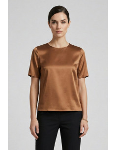 Markup blusa girocollo in raso MW11009 [cbe9e9b4]