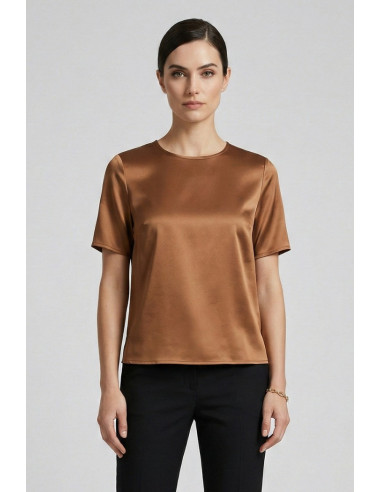 Markup blusa girocollo in raso MW11009 [cbe9e9b4]