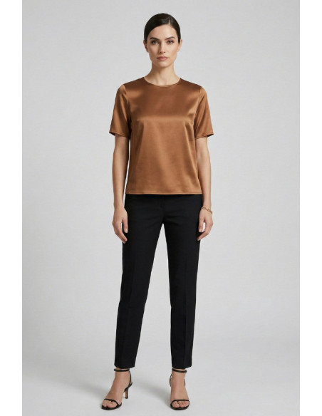 Markup blusa girocollo in raso MW11009 [a5d26bbd]