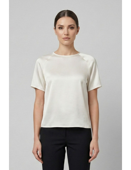 Markup blusa girocollo in raso MW11009 [94b7ee70]