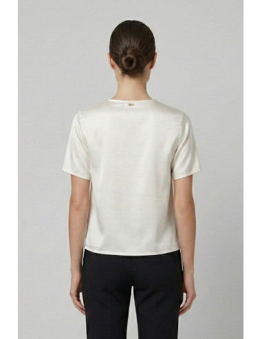 Markup blusa girocollo in raso MW11009 [4d91ad7d]