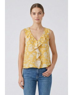Markup top a fantasia floreale con rouches MW1610303 [1c0d958e]