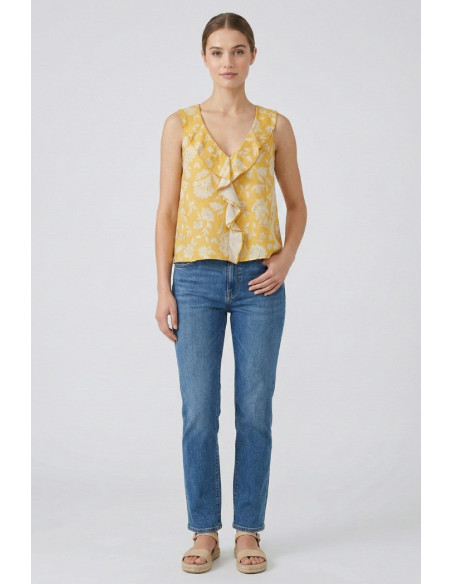 Markup top a fantasia floreale con rouches MW1610303 [72361787]
