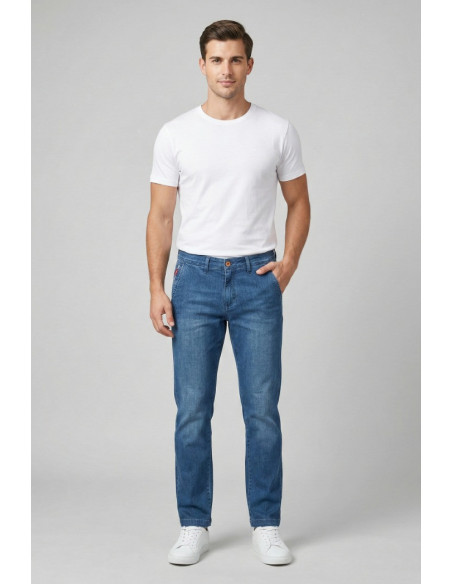 Squad2 jeans chino slim fit in denim di cotone stretch SQ17 226064 Lav. A [4c462da1]